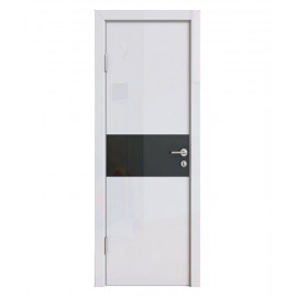 Дверь межкомнатная 501 с алюминиевой кромкой, глянец (ст. черное)